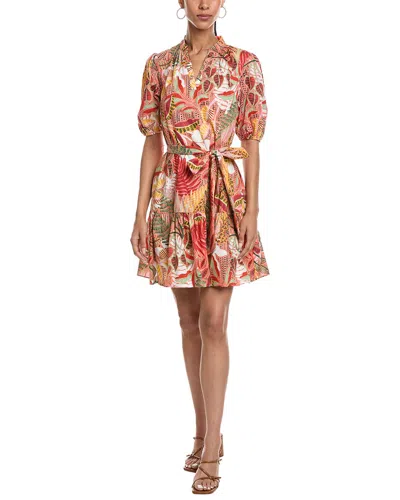Vince Camuto Short Sleeve Printed Mini Dress In Multi