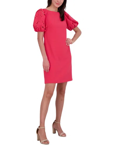 Vince Camuto Short Sleeve Solid Mini Dress In Pink