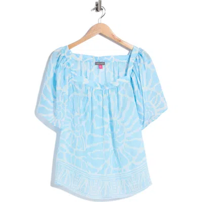 Vince Camuto Short Sleeve Tiered Midi Dress In Blue