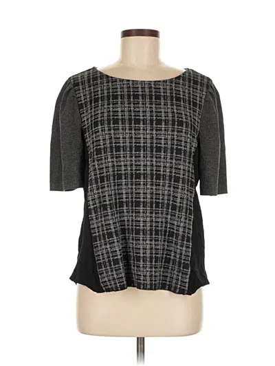 Pre-owned Vince Camuto Short Sleeve Top Black Square Neckline Tops