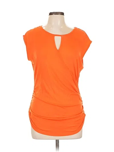 Pre-owned Vince Camuto Short Sleeve Top Orange Crew Neck Tops