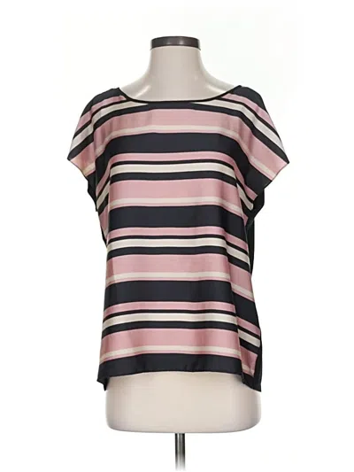 Pre-owned Vince Camuto Short Sleeve Top Pink Boatneck Tops