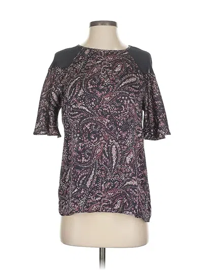 Pre-owned Vince Camuto Short Sleeve Top Purple Boatneck Tops