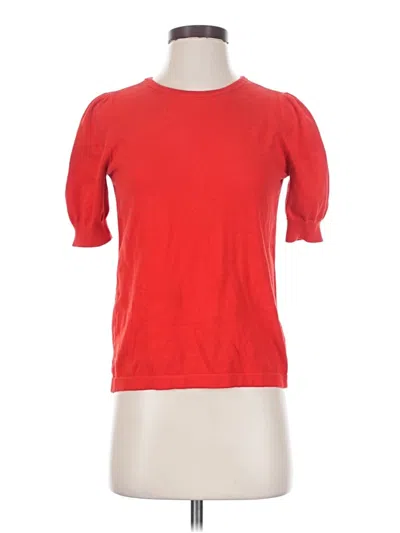 Pre-owned Vince Camuto Short Sleeve Top Red Crew Neck Tops