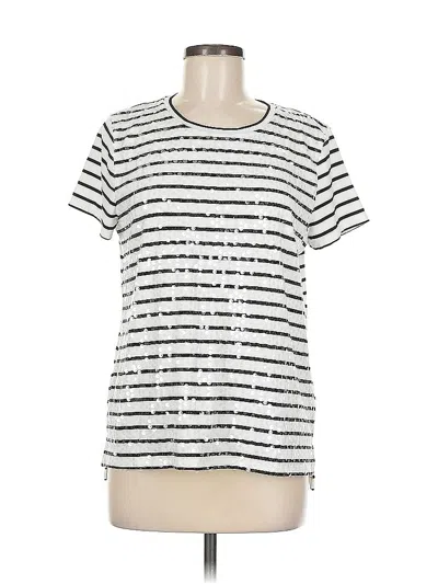 Pre-owned Vince Camuto Short Sleeve Top Silver Crew Neck Tops