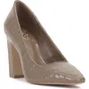 Vince Camuto Sibrina Pump In Taupe Glossy Croco Patent