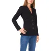 Vince Camuto Side Ruched Ponte Blazer In Rich Black
