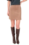 Vince Camuto Side Slit Faux Suede Miniskirt In Brown
