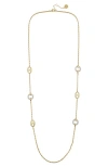 Vince Camuto Signature Mixed Link Pavé Long Necklace In Gold