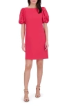 Vince Camuto Signature Puff Sleeve Crepe A-line Dress In Pink