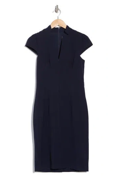 Vince Camuto Signature Stretch Crepe Sheath Dress In Navy