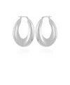 Vince Camuto Silver Tone Bold Oval Hoop Earrings In Silver