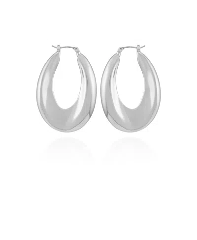 Vince Camuto Silver Tone Bold Oval Hoop Earrings