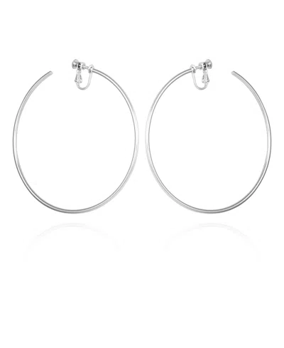 Vince Camuto Extra Large Open Hoop Clip On Earrings In Metallic