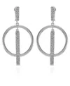 Vince Camuto Silver-tone Clip On Hoop Drop Earrings In Silver