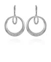 Vince Camuto Silver-tone Glass Stone Bold Hoop Drop Earrings In Silver