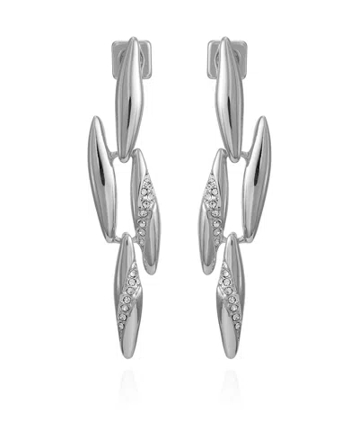 Vince Camuto Silver-tone Glass Stone Chandelier Drop Earrings