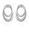 Vince Camuto Silver-tone Glass Stone Double Hoop Earrings In Silver