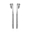 Vince Camuto Silver-tone Glass Stone Linear Drop Clip-on Earrings In Silver