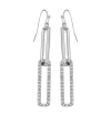 VINCE CAMUTO SILVER-TONE GLASS STONE LINEAR LINK DROP EARRINGS