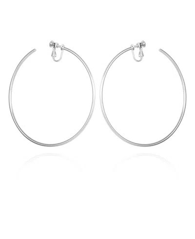 Vince Camuto Extra Large Open Hoop Clip On Earrings In Metallic