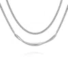 Vince Camuto Silver-tone Layered Curb Chain Necklace, 18" + 2" Extender In Silver