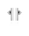 Vince Camuto Vertical Rectangle Stud Earrings In Silver-tone