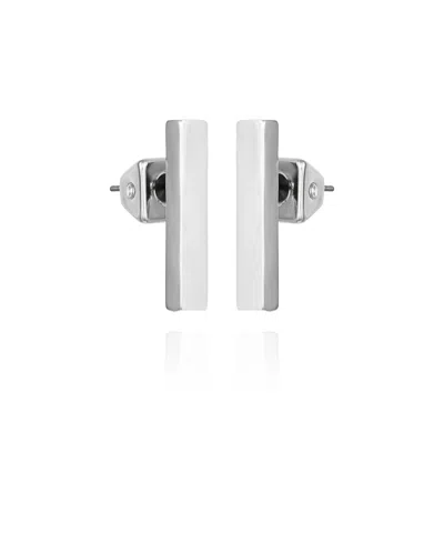 VINCE CAMUTO SILVER-TONE RECTANGLE BAR STUD EARRINGS