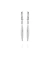 Vince Camuto Silver-tone Spear Dangle Huggie Hoop Drop Earrings In Silver