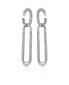 Vince Camuto Silver-tone Tassel Chain Huggie Hoop Drop Earrings In Silver