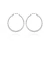 Vince Camuto Silver-tone Textured Hoop Earrings