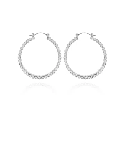 Vince Camuto Silver-tone Textured Hoop Earrings