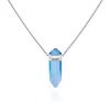 Vince Camuto Silvertone Blue Crystal-shape Stone Pendant Long Necklace In Blue