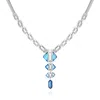 Vince Camuto Silvertone Blue Stone Pendant Statement Necklace In Metallic