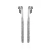 Vince Camuto Silver-tone Glass Stone Linear Drop Clip-on Earrings In Silver