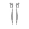 Vince Camuto Silvertone Glass Stone Pave Drop Clip On Earrings In White