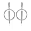 Vince Camuto Silvertone Hoop Drop Clip On Earrings In Metallic