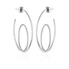 Vince Camuto Silvertone Orbital Double Hoop Earrings In Metallic