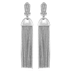 Vince Camuto Silvertone Pave Tassel Drop Clip On Earrings In Metallic