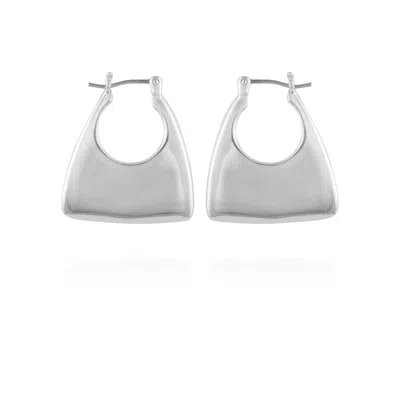 Vince Camuto Silvertone Purse Click Hoop Earrings In Metallic