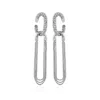 Vince Camuto Silvertone Tassel Chain Huggie Hoop Drop Earrings In Metallic