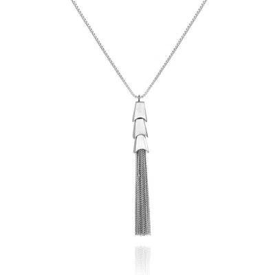 VINCE CAMUTO SILVERTONE TASSEL PENDANT NECKLACE