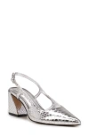 Vince Camuto Sindree Slingback Pointed Toe Pump In Silver Leather
