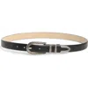 Vince Camuto Skinny Western Buckle Belt In Multi