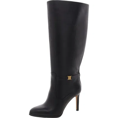 Vince Camuto Skylie Womens Wide Calf Leather Knee-high Boots In Black