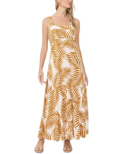 Vince Camuto Square Neck Tiered Maxi Dress In Orange