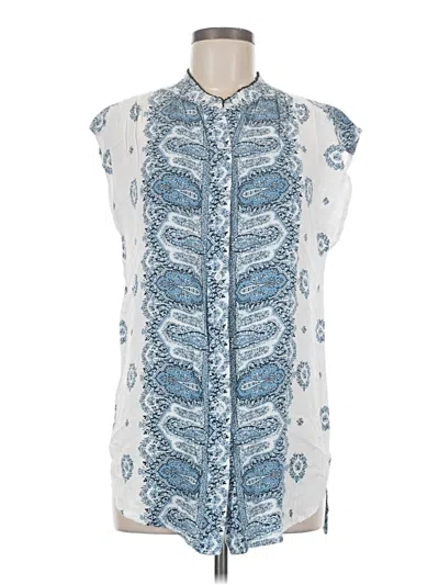 Pre-owned Vince Camuto Sleeveless Button Down Shirt In Blue
