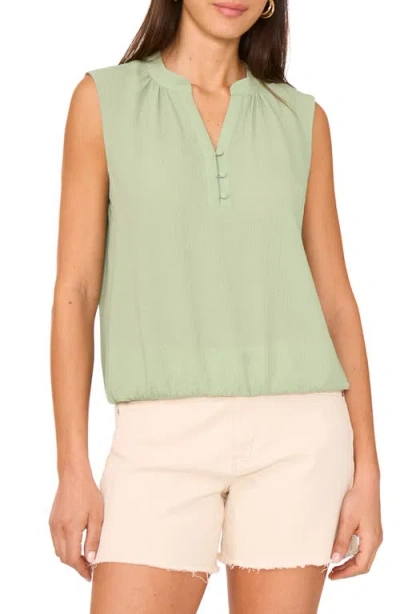 Vince Camuto Sleeveless Crepe Bubble Top In Green