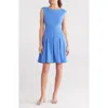 Vince Camuto Sleeveless Crepe Fit & Flare Dress In Periwinkle