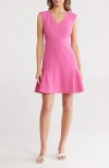 Vince Camuto Sleeveless Crepe Fit & Flare Dress In Pink
